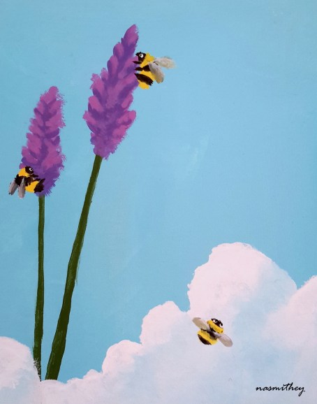 Nasmith_Paula_Busy Bees_Acrylic on Canvas_25cmx20cm_2017