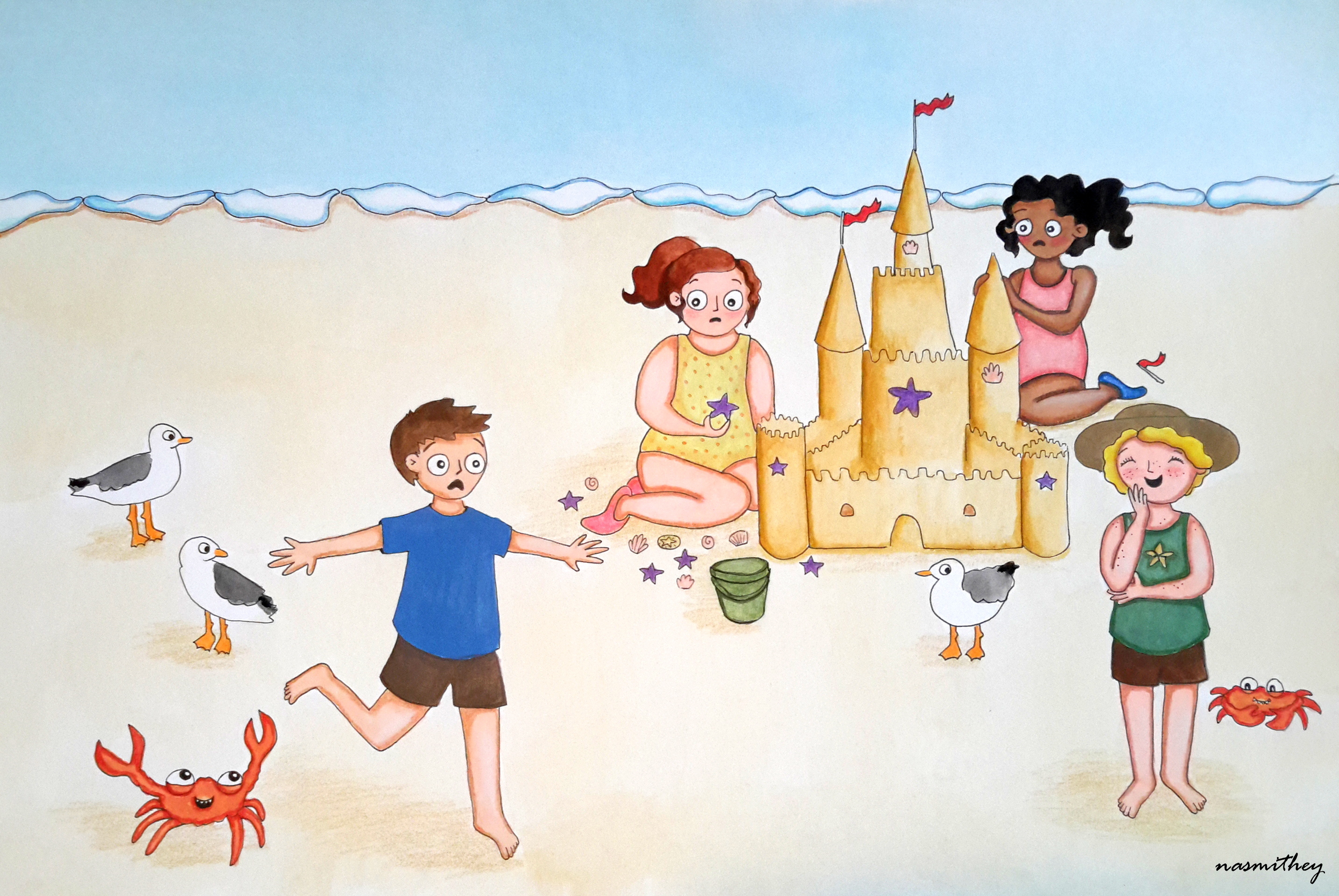 at the beach by paula nasmith